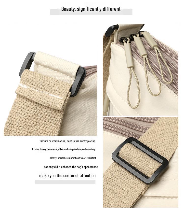 Легкая женская нейлоновая водонепроницаемая сумка кроссбоди - Повседневная, многослойная, портативная, модная маленькая квадратная сумка