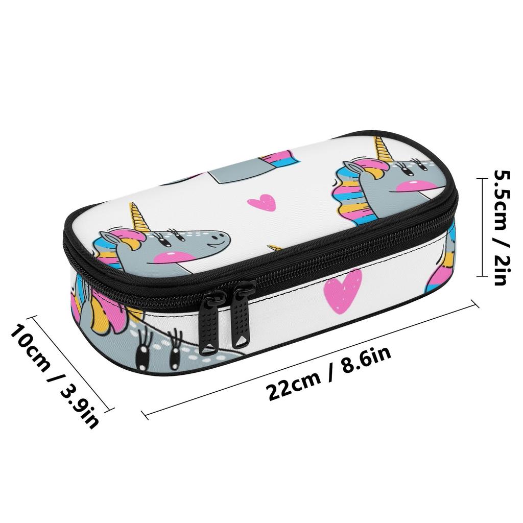 Pencil Case 300D Polyester Large Capacity Easy Open Zipper with Mesh Pocket Removable Divider and Pen Slots for Student Stationery