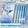 5PCS/Set Press Type Pocket Pen Soft Grip Ballpoint Pen High Quality Office Signature Pen  Students