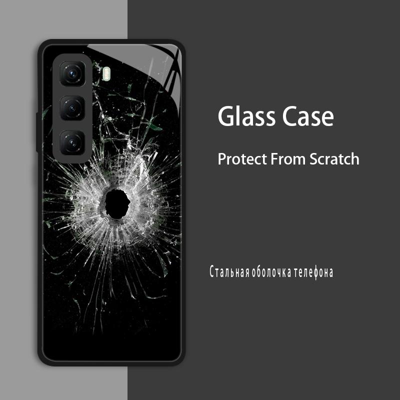 Чехол из закаленного стекла для Infinix Hot 50 Pro Plus Чехлы Крышка Жесткий Бампер для Infinix Hot 50 Pro 4G 5G Hot50i Защитный чехол