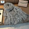 2024 Осень и зима Новый утолщенный и удлиненный кашемировый шарф универсальный женский теплый шарф для защиты шеи двухсторонний шарф шаль