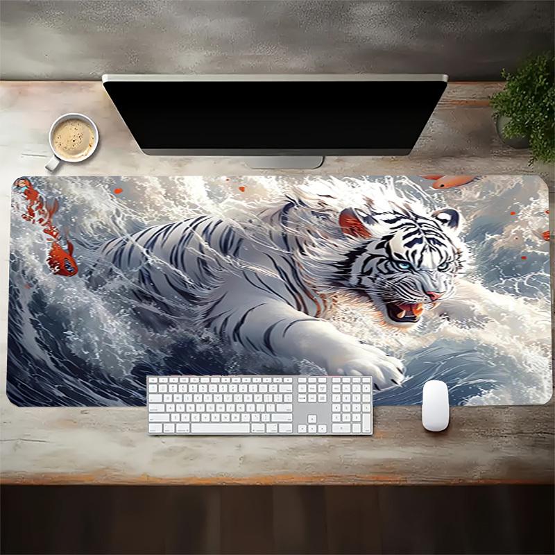 1pc White Tiger Swimming in Water Computer Pad Mouse Pads for Desk,Gamers and Office Use 020211