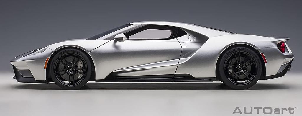 AUTOart 1/12 Scale Ford GT 2017 Metallic Silver/Black Stripes Finished Product 12108