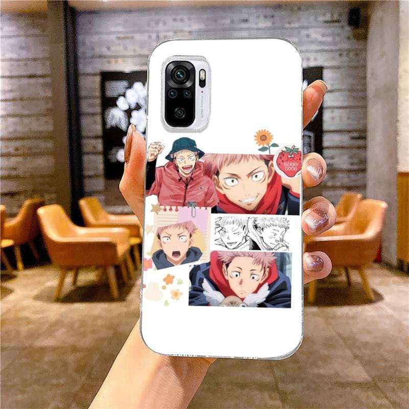 Jujutsu Kaisen Phone Case For Xiaomi 12 11T 10 9 Redmi Note 11 10 10S Pro Redmi 9 9A 8 Transparent Phone Cover