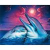 Full 5D Diy Diamond Painting Kissing Dolphins Diamond Embroidery Full Lay Cross Stitch Home Decor Handmade Gift