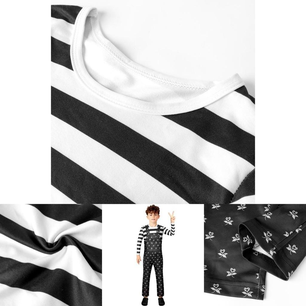 Wednesday Addams Cosplay Costume For Boys Girls Kids Overalls Halloween Xmas Party