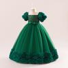 4-14 лет Рождественское платье принцессы для девочек-цветочниц для свадеб Летнее детское торжественное длинное платье с бантом для школьных вечеринок Детская новогодняя одежда