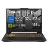 Asus TUF Gaming F15 FX507VV Gaming Laptop with RTX Intel Core I7 13620H 32GB 512GB 144Hz Refresh RGB Illuminated Windows Video Mechanical Gray
