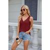 Summer Solid Color V-Neck Loose Bottom Vest Women's T-Shirt Tops