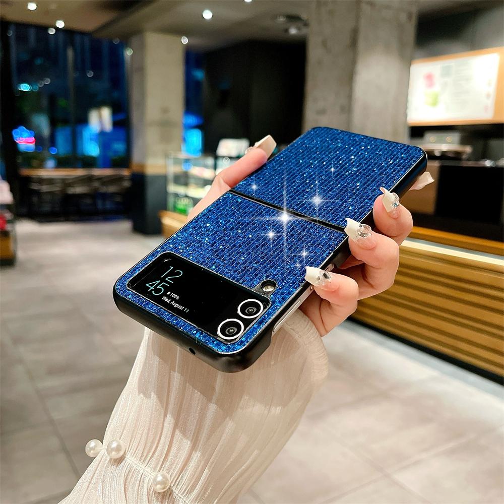 Luxury Shining Diamond Phone Case For Samsung Galaxy Z Flip 4 5 Cover Matte Hard Shockproof Bumper Cases For Z Flip3 Flip5 5G