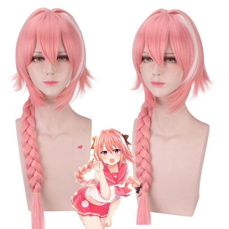 100 см прибытие игры Fate Apocryph Astolfo косплей парики длинные розовые термостойкие синтетические волосы Хэллоуин косплей парик