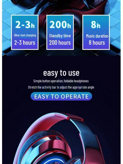 Luminous Bluetooth Head-mounted Heavy Bass Wireless Sports Gaming Headset