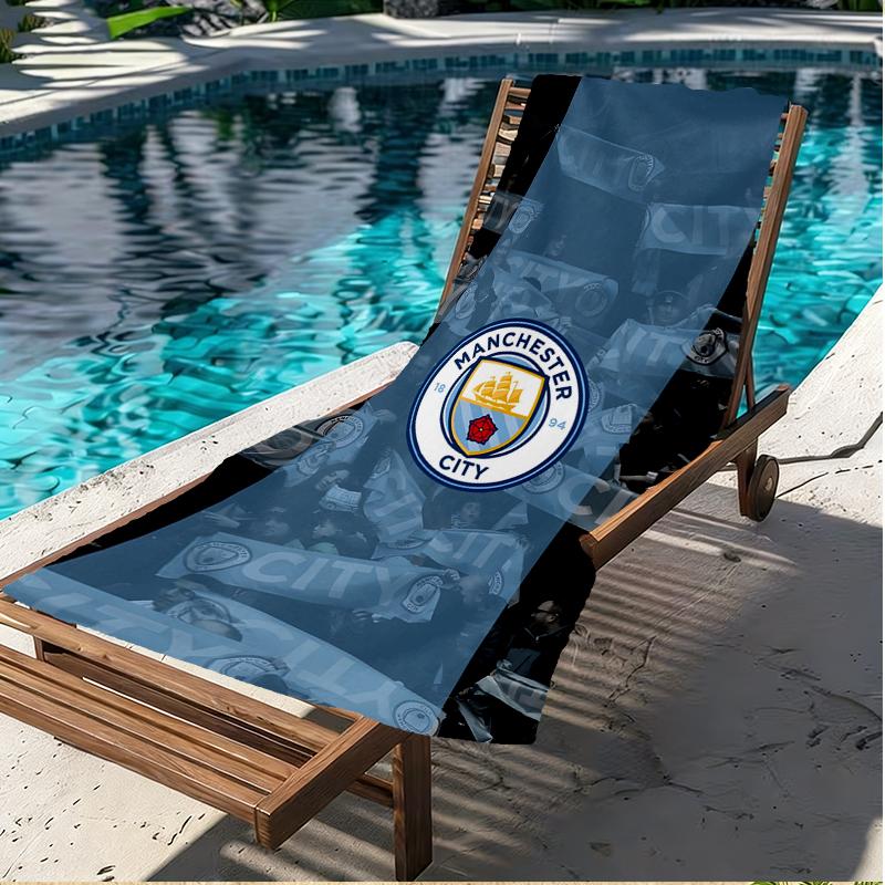 Football team City FC Print Beach Towel, Versatile Lightweight Absorbent Beach Towel for Pool Surf Yoga Bathroom, Perfect Birthday Holiday Gift