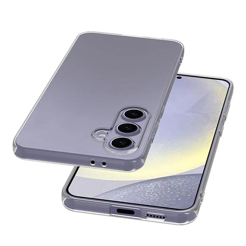 Simple Slim Soft TPU Clear Transparent Phone Case On For Samsung Galaxy S24 FE S24FE G Cover Fundas Capa
