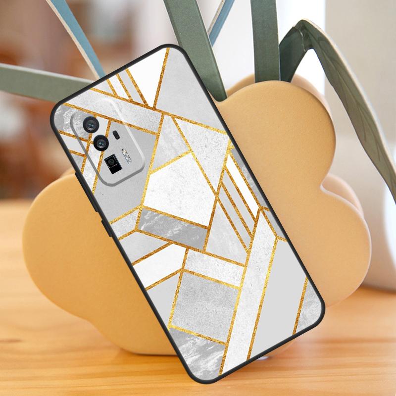 Геометрический мраморный чехол для POCO F6 Pro X6 X5 X3 F3 F5 M6 M5s Xiaomi 13T Pro 11T 12T 12 13 Lite 14 Ultra