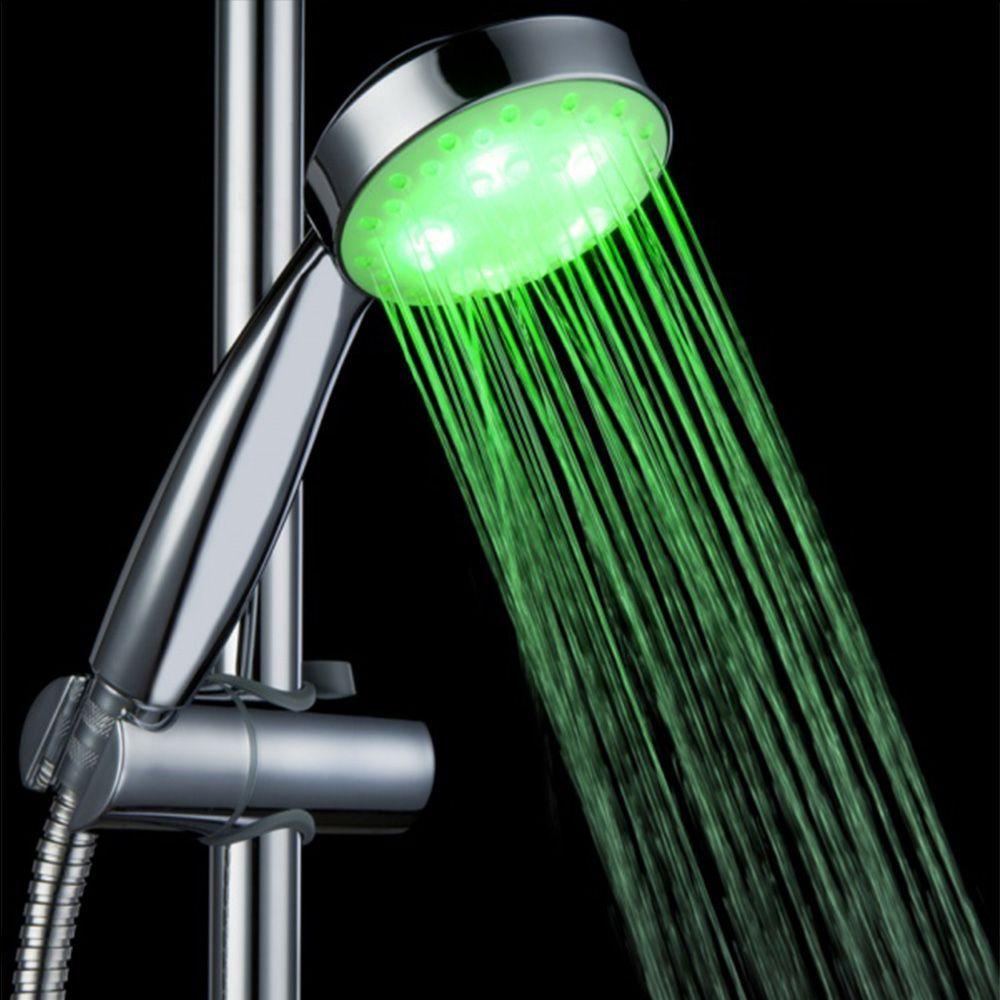 Romantic Colorful Light Water Bath Home Bathroom Sprinkler Shower Head 7Color ShowerHead LED