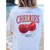 Cotton Women's T-shirt Red Cherry Printed T-shirt 2024 Soft O Neck Summer Loose Harajuku Street Casual Holiday Short Sleeve