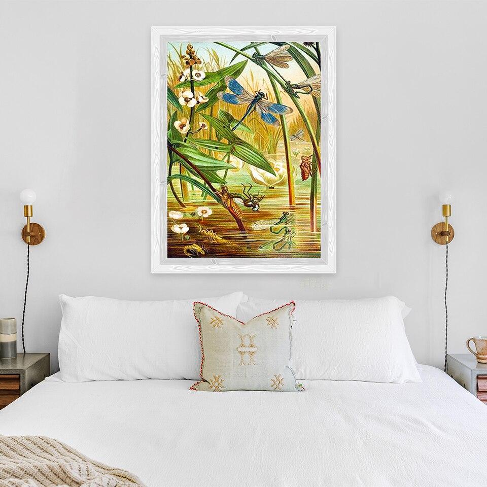 New 5D DIY Diamond Painting Dragonfly Diamond Embroidery Animal Cross Stitch Full Round Drill Home Decor Manual Art Gift