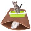 Cat Litter Washable K-ZONE Mat, Double-Layer, Shatterproof, Soft, Waterproof, Non-Slip, (Brown)