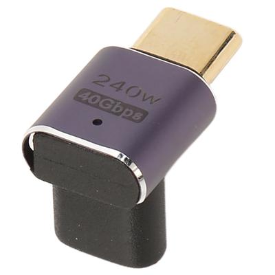Адаптер USB C под прямым углом, гнездо на штекер, 40 Гбит/с, зарядка PD 240 Вт, 8K 60 Гц, тип C 4.0 со средним изгибом