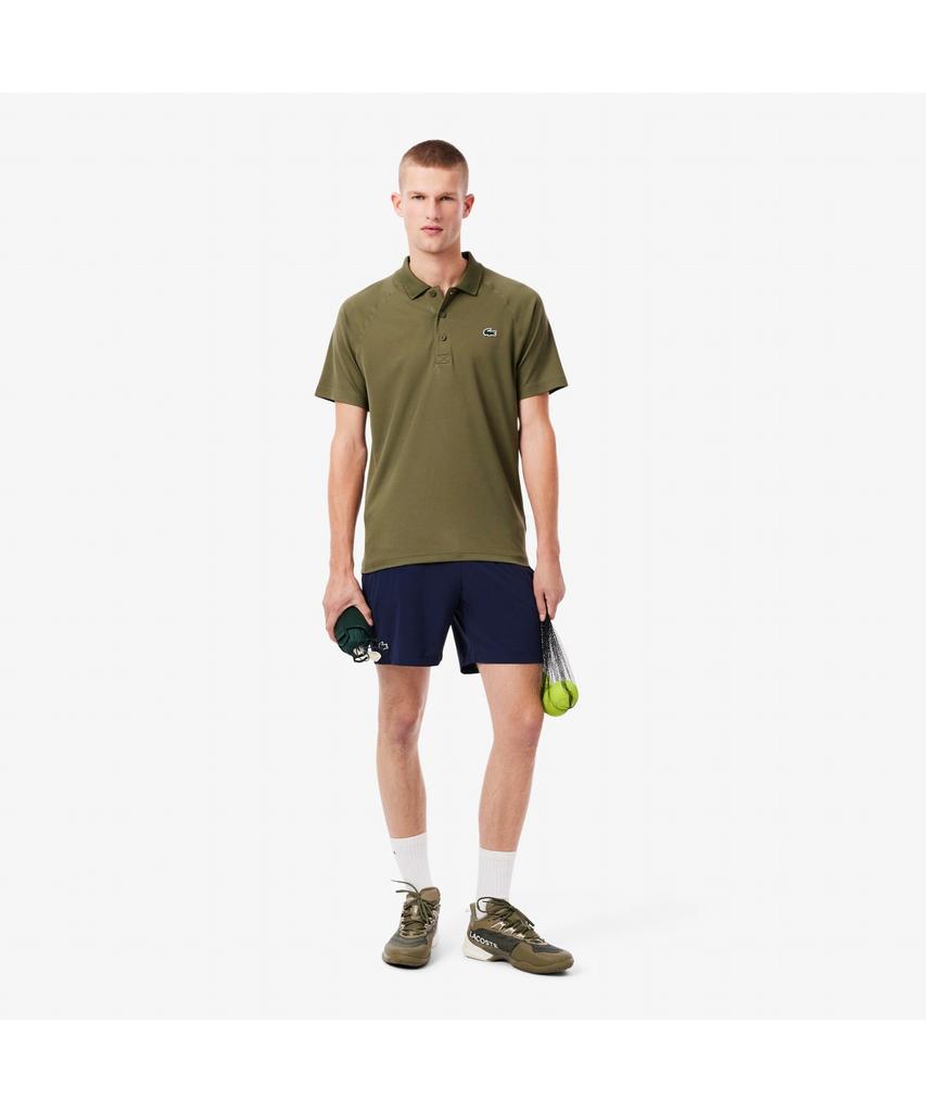 Мужская тренировочная футболка-поло Lacoste с регланом и коротким рукавом Dh3201-55N E9F