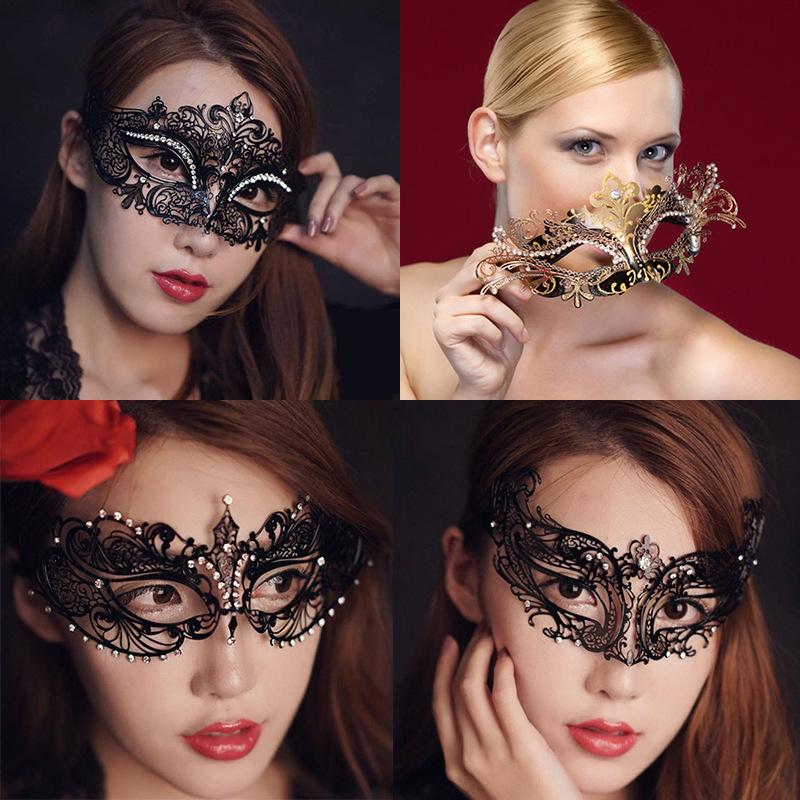 Маска принцессы на пол-лица со стразами - Гламурная маска на глаза для Хэллоуинского бала