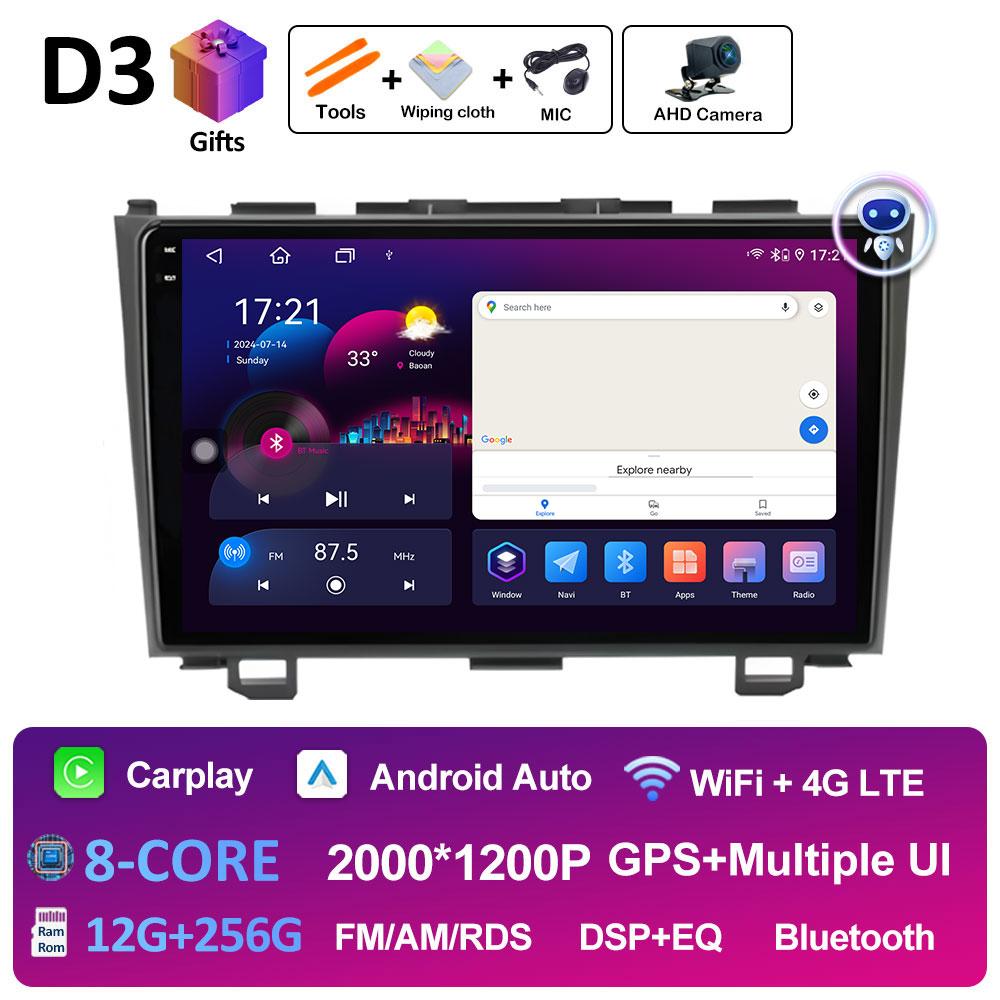 GPS-навигация для Honda CR-V 3 RE CRV 2007 2008 2009 2010 2011 WIFI 9-дюймовый Android автомобильный радиоприемник мультимедийный видеоплеер автоинструменты