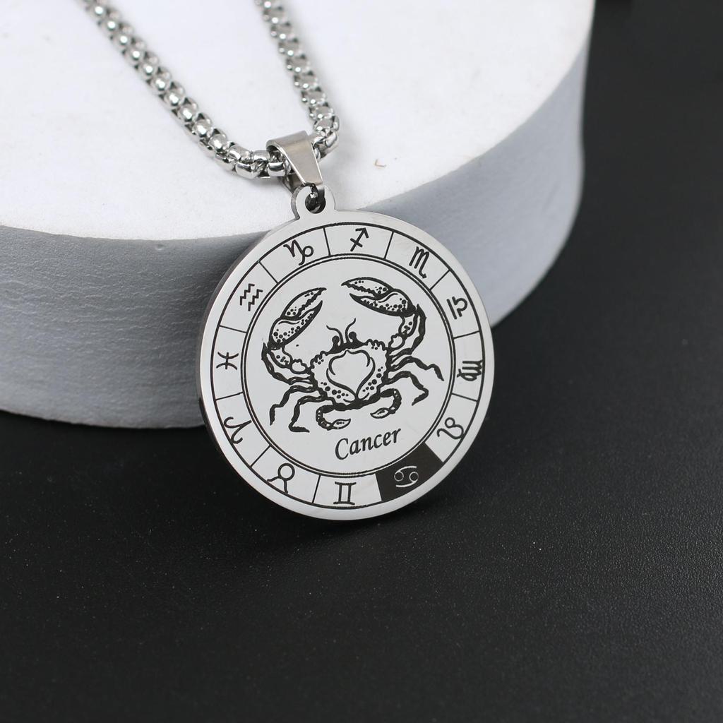 Ожерелье со знаком зодиака для мужчин и женщин лучшему другу, собачьи жетоны, подарок на день рождения, ожерелье с 12 созвездиями, кулон, ювелирное изделие для пары, подарок