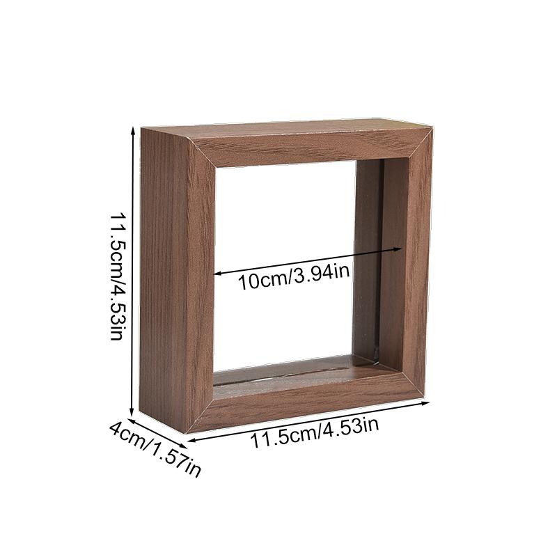 1шт креативная модная фоторамка двухсторонняя стеклянная мини квадратная рамка для образцов деревянная ретро