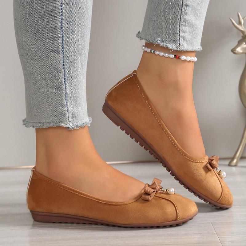 Мода 2025 Мода Женская обувь Неглубокие Женские балетки Новые Бусины на шнурке Повседневные Большого размера Легкая Мягкая подошва Удобные Балетки Низкий каблук