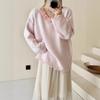 Early Autumn New Three-dimensional Flower Design Sweater Pullover Soft Waxy Loose Gentle Wind Knitted Sweater Top Women
