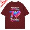 Eurovision Song Contest Stateunisext Tshirt United By Music Divided By Politics Tee Music Festival Vienna 2026 Music Event Clothes