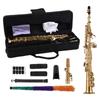 Btuty сопрано саксофон прямой саксофон медный си бемоль си бемоль деревянный духовой инструмент для студентов начинающих профессиональный чехол перчатки чистящая салфетка