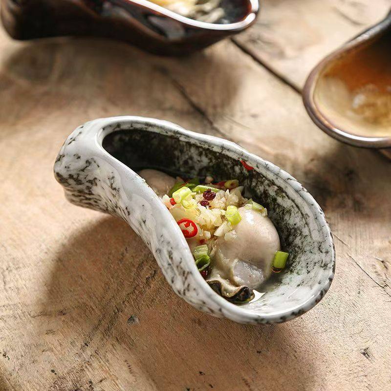 Seafood Modeling Oyster Creative Tableware Ceramic Platter Bowl Hotel Restaurant Japanese Food Shop Personalized Tableware Plate