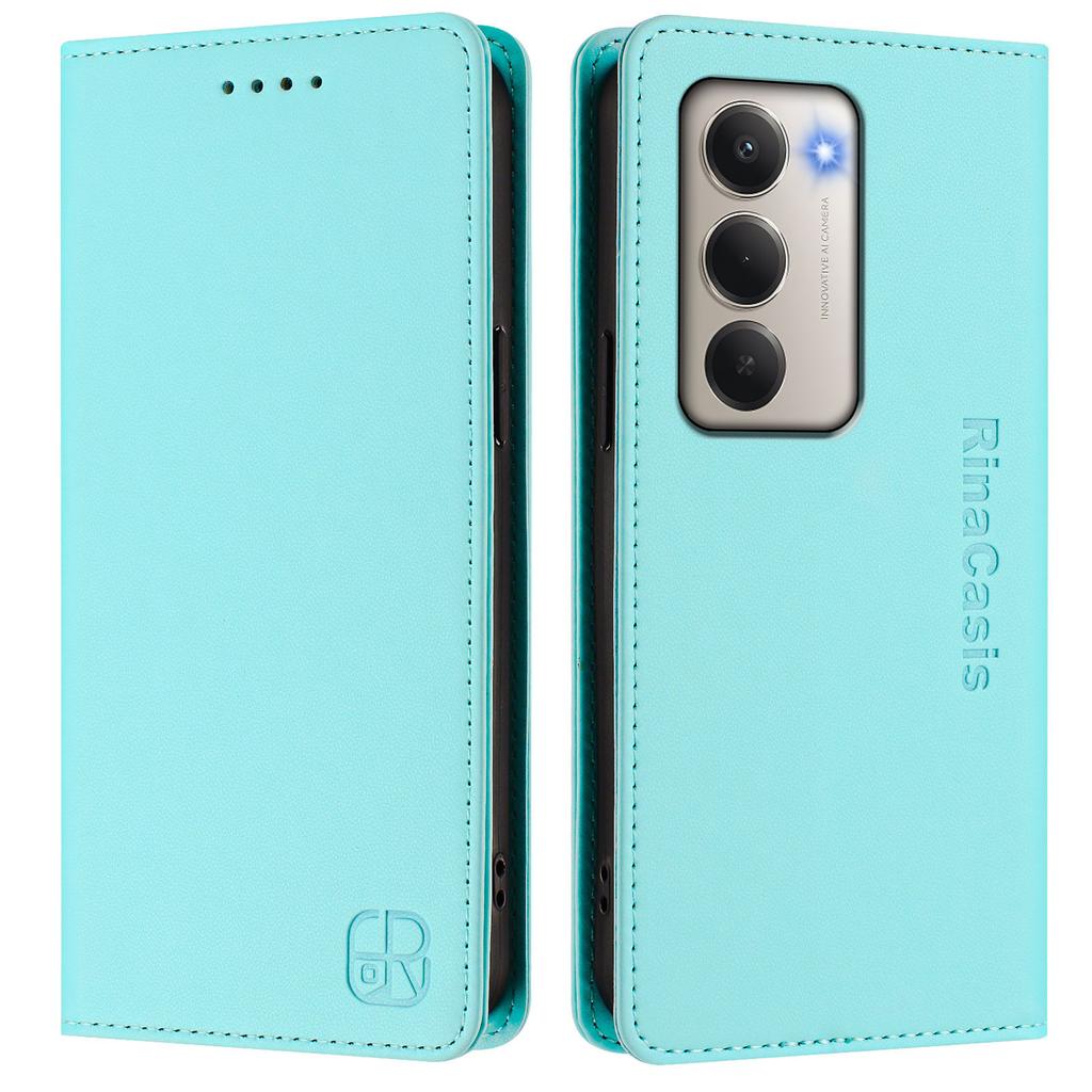 Для Xiaomi Redmi 15 4G (США) (171 мм) Кожаный чехол RINACASIS RC01 Чехол для телефона с RFID-блокировкой Кошелек Подставка