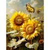 5d DIY Алмазная картина вышивка крестом Подсолнух Бабочка Алмазная вышивка Мозаика Круглая дрель Домашний декор Ремесла