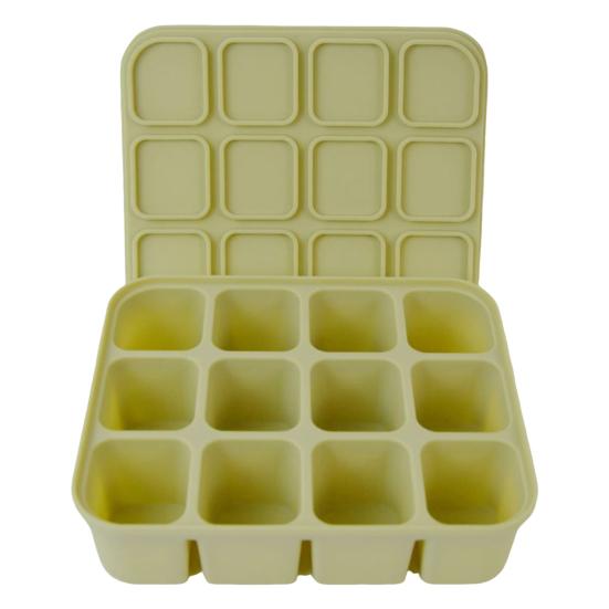 Силиконовый лоток для льда с крышкой, гибкая форма для льда без BPA на 12 кубиков, экономящая место, легко снимаемая, штабелируемая квадратная форма для льда