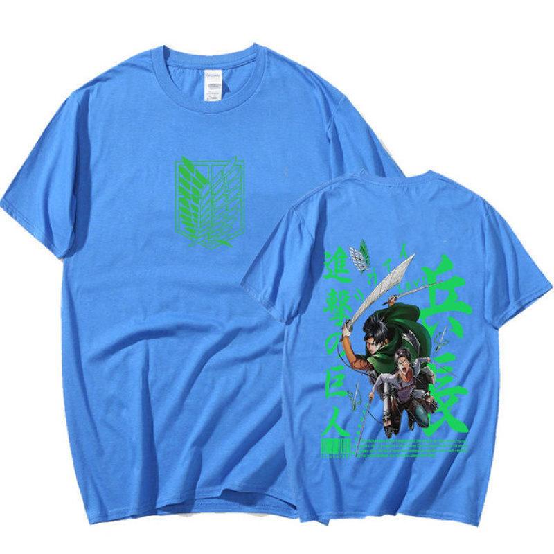 Футболка с японским аниме «Атака Титанов», манга, Леви Акерман, Shingeki No Kyojin, футболка унисекс, повседневные хлопковые футболки с короткими рукавами