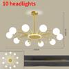 Nordic LED Chandeliers Indoor Glass Living Room Dining Bedroom Lighting Modern Hanging Ceiling Copper Lamp
