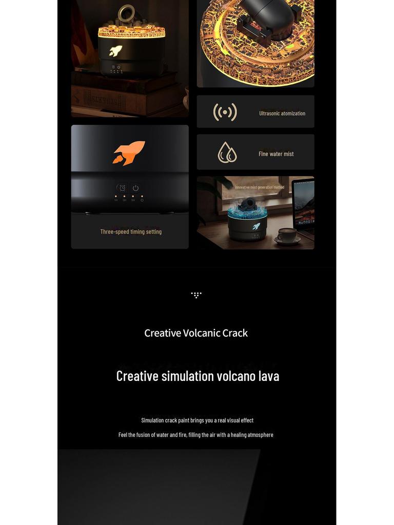 Ароматерапевтический увлажнитель воздуха Volcano Turret: Цветное настольное устройство большой емкости