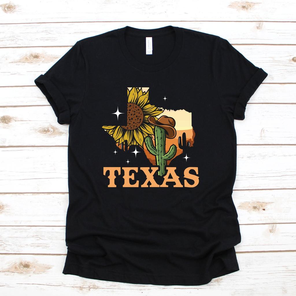 Texas Sunflower Cactus Apparel, Texan T-Shirt, Women's Shirts, Unisex Tees, T-shirts, Kids' & Baby Wear