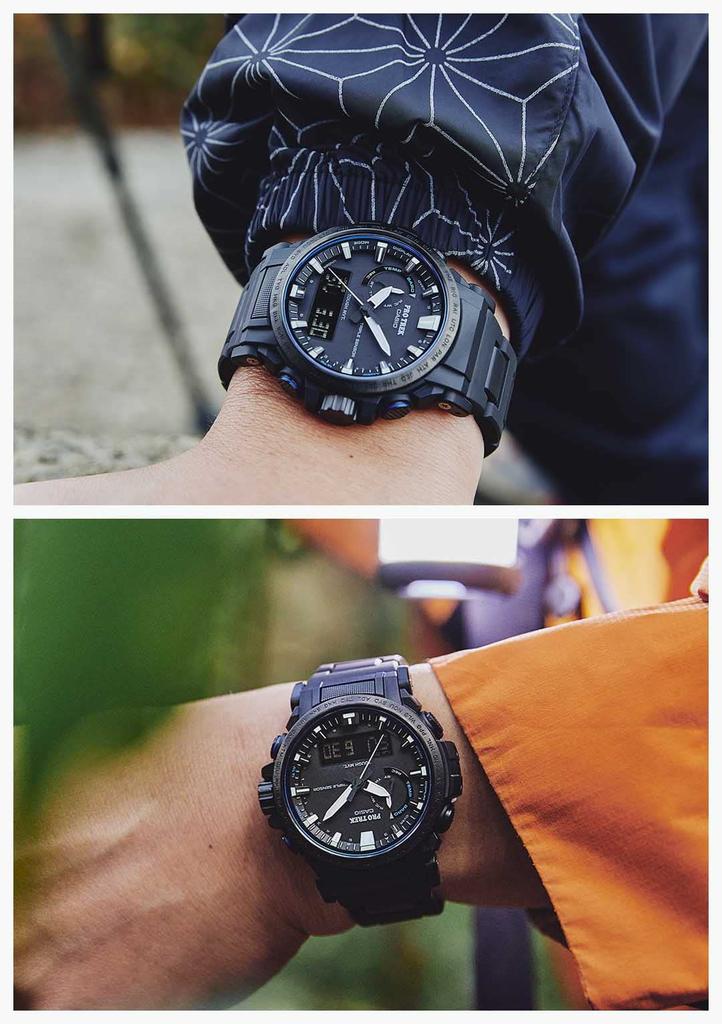 Часы Casio Pro Trek Climber Line Solar с биомассовым черным радиоуправляемым пластиком, PRW-61FC-1JF, Мужские,