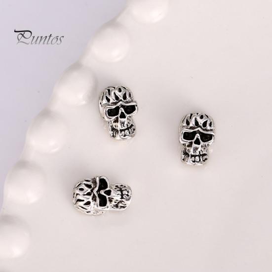 10 шт. Хэллоуин Череп Крест 3D Металлические Подвески для Нейл-арта Готический Панк Стиль Украшения Для Ногтей Аксессуары Для Маникюра DIY