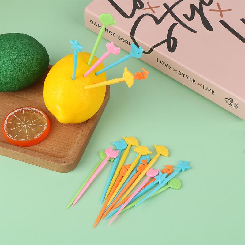 20 шт./набор милых зубочисток с изображением животных, зубочистки с изображением мультфильмов, вилки для фруктов Bento