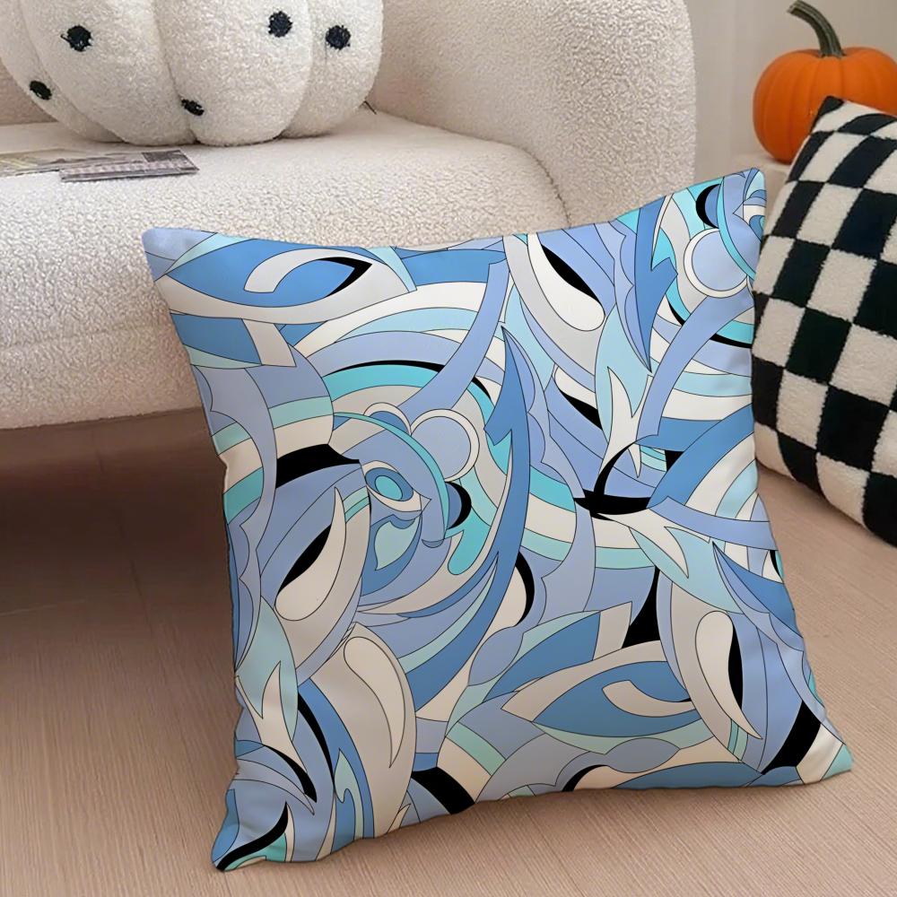fashion vibrant EEEmilio Pucci Cushion Cover Throw Pillow Cover Hidden Button Durable Polyester Chair Cushion