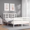VidaXL Bed Frame with Headboard White 140x200 Cm Solid Wood 3194702