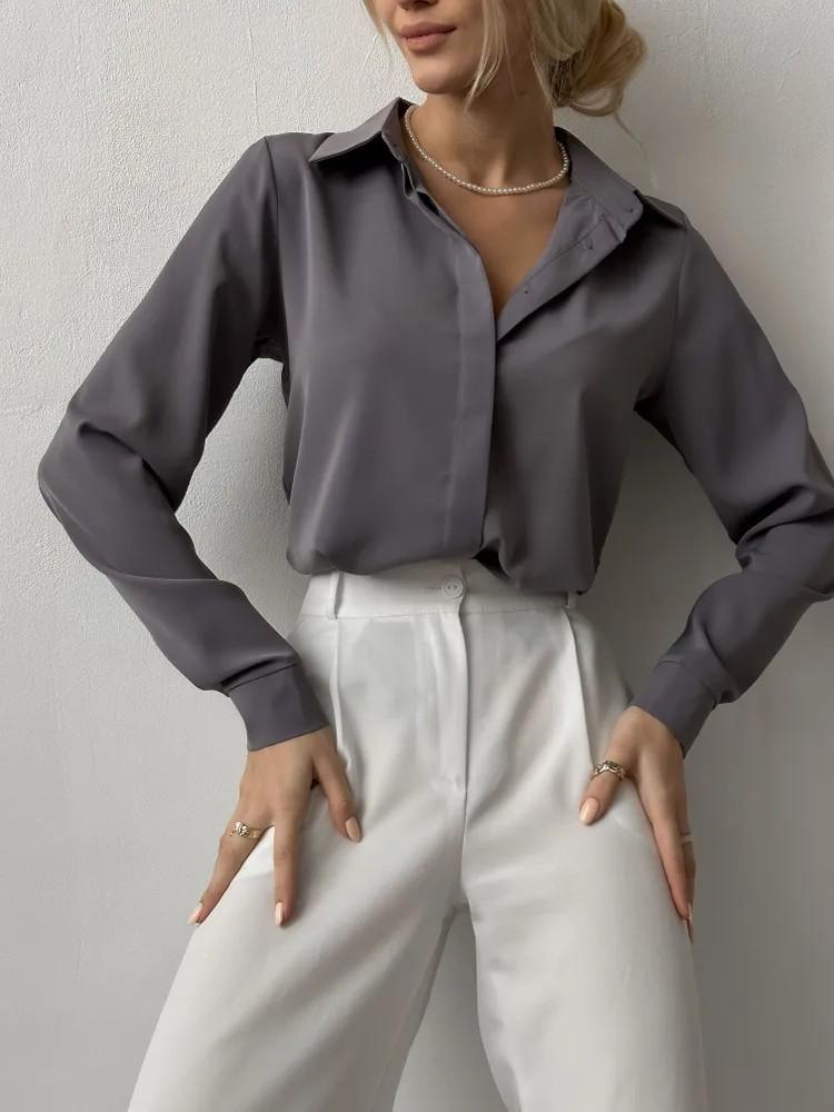 Европейско-американская приталенная рубашка с длинным рукавом: Элегантный и современный