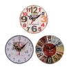 Wooden MDF Clock Round Shape Desk Clock Vintage Wall Clock  Living Room