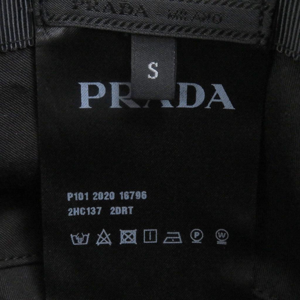Отличная шляпа PRADA Логотип-треугольник Re-Nylon черный переработанный полиамид мужская S 2HC137 Б/у
