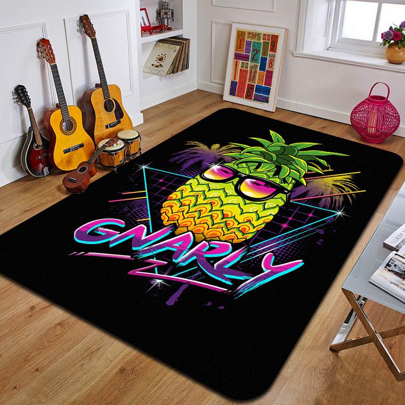 P-Pineapple Printed Carpet Fashion Yoga Mat Non-Slip Carpet Bedroom Decoration Outdoor Carpet Bedroom Birthday Gift